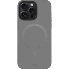 Wonew Jelly Magnet iPhone 15 Pro Max Magsafe Gri Kılıf