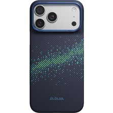 Pitaka iPhone 18 Pro Kılıf Aramid Karbon Fiber Tactile Woven Starpeak Milky Way Galaxy Kapak Lacivert