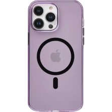 Wonew Ultra Ince 0,4 mm iPhone 15 Pro Max Magsafe Parlak Mor Kılıf