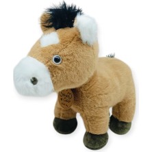 Nur Store Peluş Hayvanlar Sesli 30 cm At - Koyu Kahverengi - 1 Adet