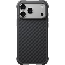 iPhone 18 Pro Max Kılıf M-Safeli 600D Aramid Fiber Pitaka Black-Grey Twill Serisi Cairn Siyah-Gri