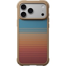 Pitaka iPhone 18 Pro Max Kılıf Aramid Karbon Fiber Sunset 2.0 California Dream Cairn Kapak Mavi-Kahve