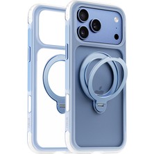 iPhone 18 Pro Kılıf Wiwu AS-203 Aeroshield Ultra Serisi M-Safeli Airbag Standlı Kapak Açık Mavi
