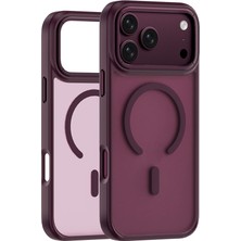 iPhone 18 Pro Kılıf Wiwu FGG-012 Armorpro Serisi M-Safe Özellikli Parmak Izi Bırakmayan Kılıf Bordo