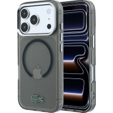 iPhone 18 Pro Max Kılıf Lacoste Lisanslı M-Safe Uyumlu Lake Timsah Logolu Iml Frosted Kapak Siyah