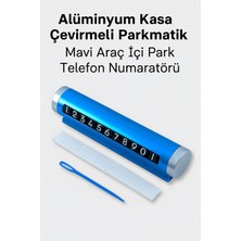 Mikasso Alüminyum Kasa Çevirmeli Parkmatik Mavi Araç Içi Park Telefon Numaratörü