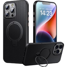 Wonew Rotation Carbon iPhone 16 Pro Max Magsafe Siyah Kılıf