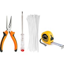 Mikasso Mini Yankeski + Şerit Metre 3 mt + Kontrol Kalemi + 100 Adet Plastik Kelepçe