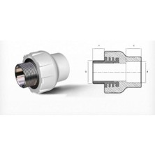 Nur Store Ege Yıldız Pprc 50X1 1/2 Erkek Adaptör Gri
