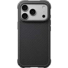 iPhone 18 Pro Kılıf M-Safeli 600D Aramid Fiber Pitaka Black-Grey Twill Serisi Cairn Kapak Siyah-Gri