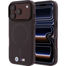 iPhone 18 Pro Max Kılıf Bmw Lisanslı M-Safeli Metal Buton Tasarımlı Buzlu Iml Baskılı Kapak Bordo