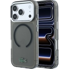 iPhone 18 Pro Kılıf Lacoste Lisanslı M-Safe Uyumlu Lake Timsah Logolu Iml Frosted Kapak Siyah