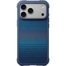 iPhone 18 Pro Max Kılıf M-Safeli Pitaka Tactile Woven Sunset-Moonrise Aramid Serisi Cairn Lacivert