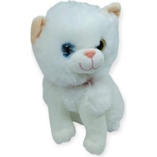 Nur Store Sesli Peluş Kedi Van Kedisi 25 cm - Beyaz - 1 Adet