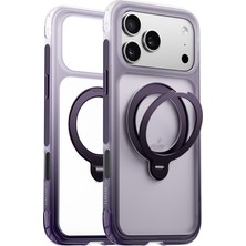 iPhone 17 Pro Max Kılıf Wiwu AS-204 Aeroshield Aurora Ultra Serisi M-Safe Airbagli Standlı Kapak Mor