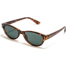 Ren Eyewear Tessa Kadın Güneş Gözlüğü Oval Kedi Gözü Leopar Çerçeve 50 Ekartman Gold Detaylı Yeni Sezon