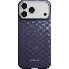iPhone 18 Pro Max Kılıf M-Safe Özellikli Aramid Karbon Fiber Pitaka Sakura Hours Serisi Kapak Mor