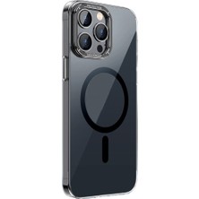 Wonew Military Şeffaf iPhone 14 Pro Magsafe Siyah Kılıf