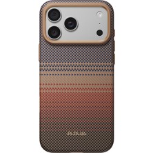 iPhone 18 Pro Max Kılıf M-Safeli Pitaka Tactile Woven Sunset-Moonrise Aramid Serisi Summa Kahverengi