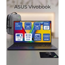 Asus Vivobook 15, Intel Core 5 (120U), 32GB Ddr5, 512GB SSD Freedos