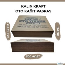 Velvox Oto Kağıt Paspas 500 Adet 32X45 cm – 120 gr Ultra Kalın Kraft Kağıt, Dayanıklı Oto Yıkama Kağıt Paspas