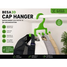 Besa 3D BESA3D Çoklu Şapka Askısı – 6 Bölmeli Dolap Içi Şapka Düzenleyici Organizer Askılık
