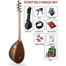 İstanbul Müzik Tedarik Jak Girişli Ceviz Kısa Sap Yüksek Kaliteli Profesyonel Saz Full Set