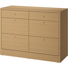 IKEA Modern Kahverengi 6 Çekmeceli Şifonyer 120X47X90 cm - Yatak Odası Kaliteli Dolap - Şık Depolama Çözümü