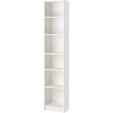 IKEA Modern Beyaz Kitaplık 40X28X202 cm - Salon Çalışma Odası Kaliteli Dolap - Şık Depolama