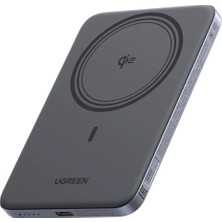 Ugreen Magflow Air 5.000 Mah Magsafe Wireless Hızlı Şarj Kablosuz Powerbank 20W USB-C+15W Gri 75984B