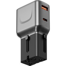 Energea Travelgo 35W 1 Adet Type-C 35W ve 1 Adet 18W USB Çıkışlı Pd Hızlı Şarj Aleti - Siyah