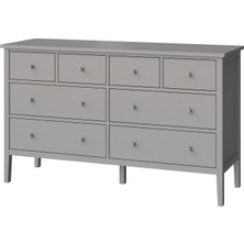 IKEA Modern Gri 8 Çekmeceli Şifonyer 168X48X100 cm - Yatak Odası Kaliteli Dolap - Şık Depolama Çözümü