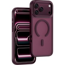iPhone 18 Pro Max Kılıf Wiwu FGG-012 Armorpro Serisi M-Safe Özellikli Parmak Izi Önleyici Bordo