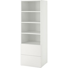 IKEA Modern Beyaz Kitaplık 60X57X181 cm - Salon Çalışma Odası Kaliteli Dolap - Şık Depolama