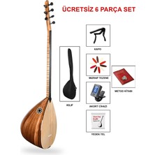 İstanbul Müzik Tedarik Jak Girişli Uzun Sap Maun Gövde Kaliteli Gürgen Sap Saz El Yapımı Bağlama Seti