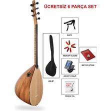 İstanbul Müzik Tedarik Kısa Sap Ceviz Öğrenci Bağlaması Set