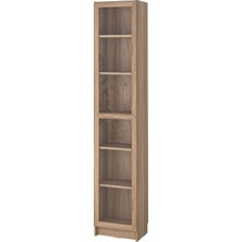 IKEA Modern Kahverengi Cam Kapaklı Kitaplık 40X30X202 cm - Salon Çalışma Odası Kaliteli Dolap - Şık Depolama