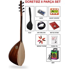 İstanbul Müzik Tedarik Maun Tekne Sap Ladin Kapak Full Set Bağlama