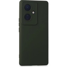 Vivo V29 Lite Kılıf Nano Içi Kadife Silikon - Koyu Yeşil