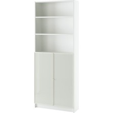 IKEA Modern Beyaz Kapaklı Kitaplık 80X30X202 cm - Salon Çalışma Odası Kaliteli Dolap - Şık Depolama