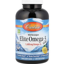 Carlson Elite Omega-3 Gems, 1600 Mg, From Norway, Lemon, 240 Softgels Omega-3 Fatty Acids Including Epa And Dha; Wild-Caught Fish Oil Supplement; Sustainably Sourced Omega 3 Fish Oil Capsules