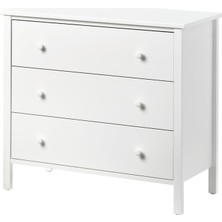 IKEA Modern Beyaz 3 Çekmeceli Şifonyer 86X78 cm - Yatak Odası Kaliteli Dolap - Şık Depolama Çözümü