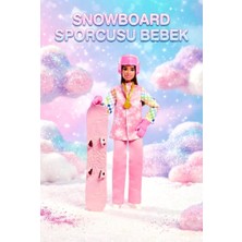 Farbu Oyuncak Barbie Kariyer Bebekleri 29 cm Kış Sporcusu Suyla Renk Değiştiren Snowboard ve Mesleki Aksesuarlar