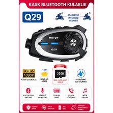 Blackbird Game Center Seyu Q29 Kameralı Motosiklet Intercom Kulaklık Full Hd 1080P Sürüş Kayıt Kamerası Kask Interkom Seti