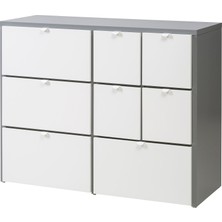 IKEA Modern Beyaz 8 Çekmeceli Şifonyer 122X96 cm - Yatak Odası Kaliteli Dolap - Şık Depolama Çözümü