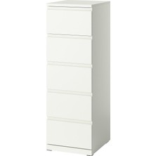 IKEA Modern Beyaz 5 Çekmeceli Şifonyer 40X50X120 cm - Yatak Odası Kaliteli Dolap - Şık Depolama Çözümü