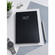 Ofisinn 2027 Cilt Bezli Sert Kapak 14X20 cm Planlayıcı Günlük Ajanda Siyah