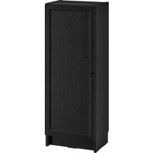 IKEA Modern Siyah Kapaklı Kitaplık 40X30X106 cm - Salon Çalışma Odası Kaliteli Dolap - Şık Depolama