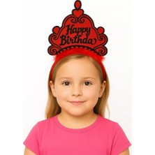 Uslucan Alışveriş Kırmızı Happy Birthday Prenses Tacı – Doğum Günü Taç Aksesuarı
