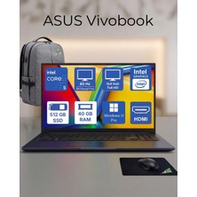 Asus Vivobook 15, Intel Core 5 (120U), 40GB Ddr5, 512GB SSD Windows 11 Pro + Office 2026